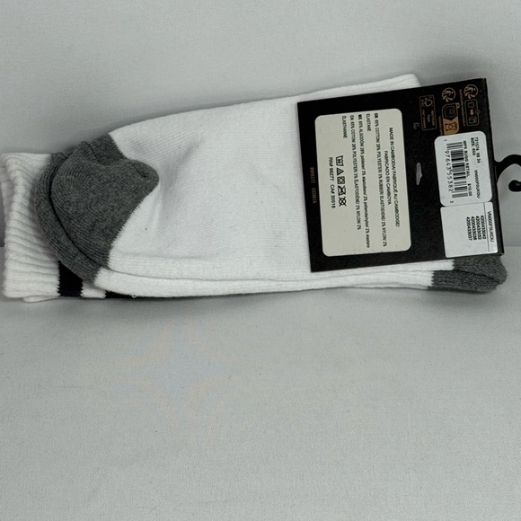 Vans Men’s White Casual Crew Socks with grey and black stripes - Picture 6 of 6